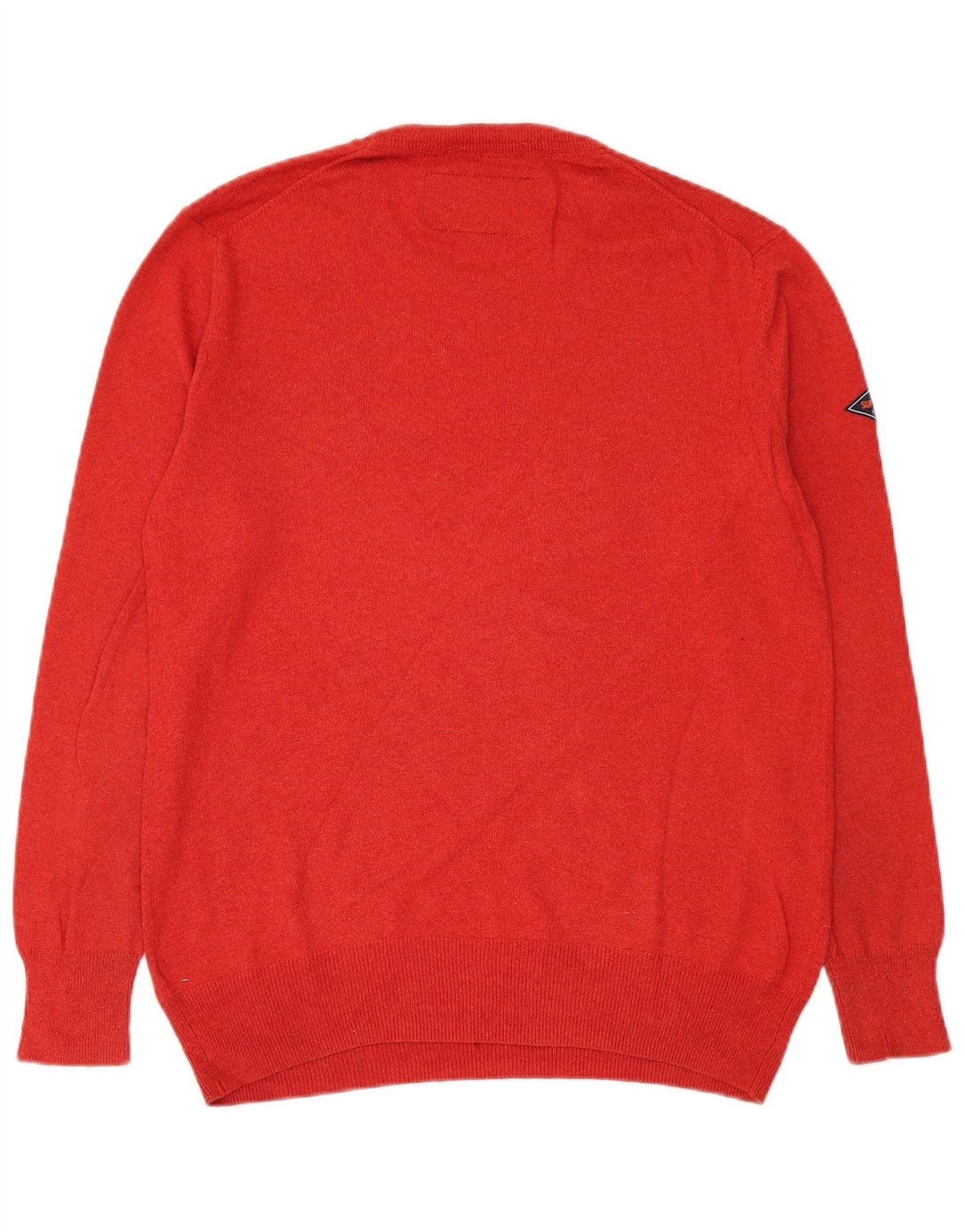 Suéter masculino Superdry com gola redonda, grande algodão vermelho