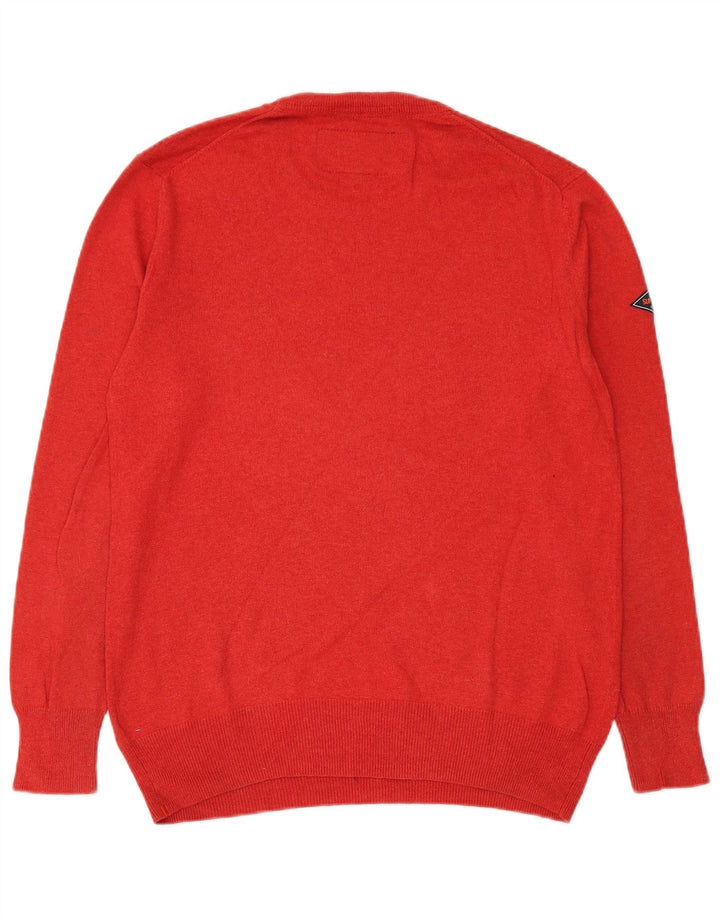 Suéter masculino Superdry com gola redonda, grande algodão vermelho