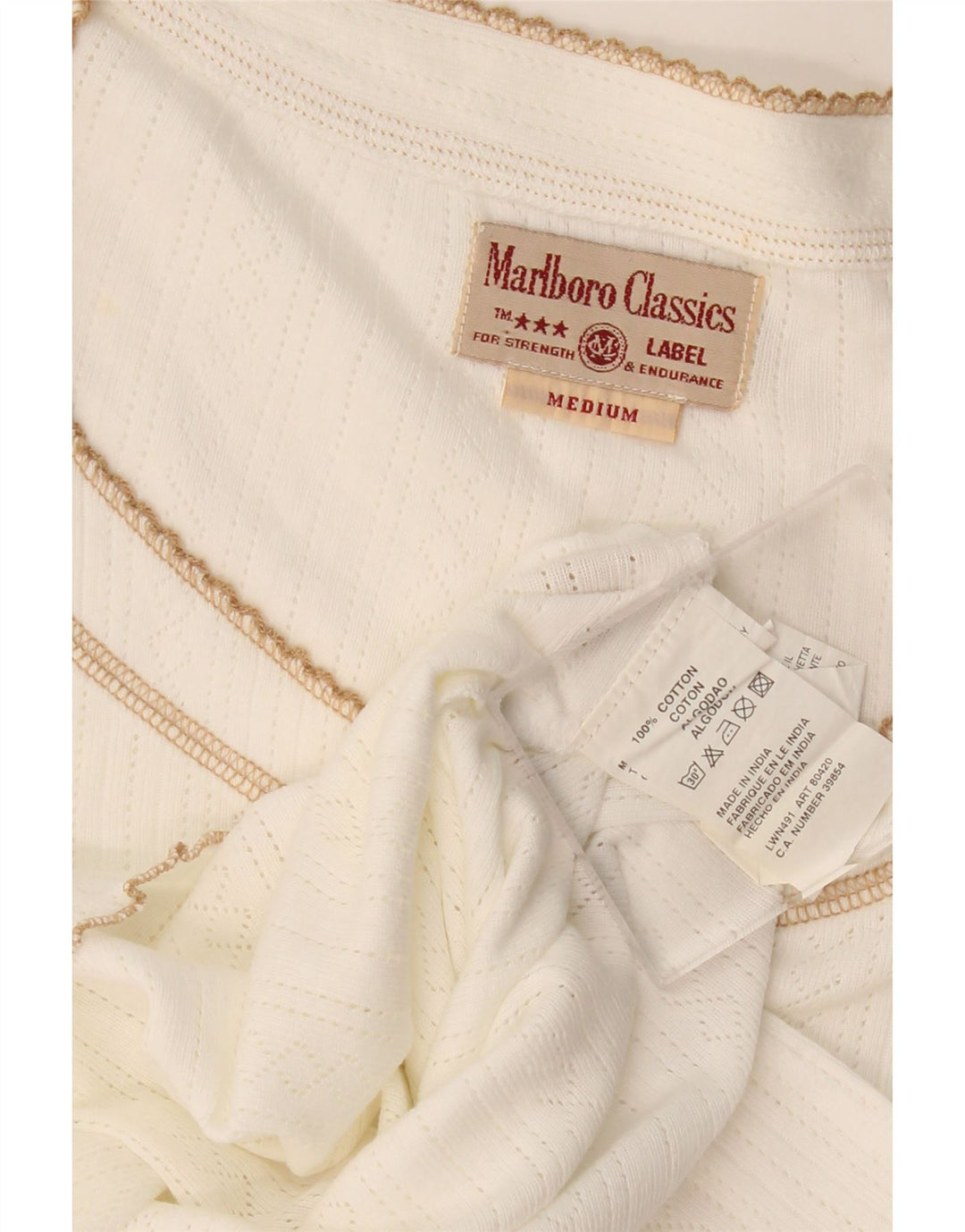 Camiseta feminina Marlboro Classics UK 12 médio algodão branco