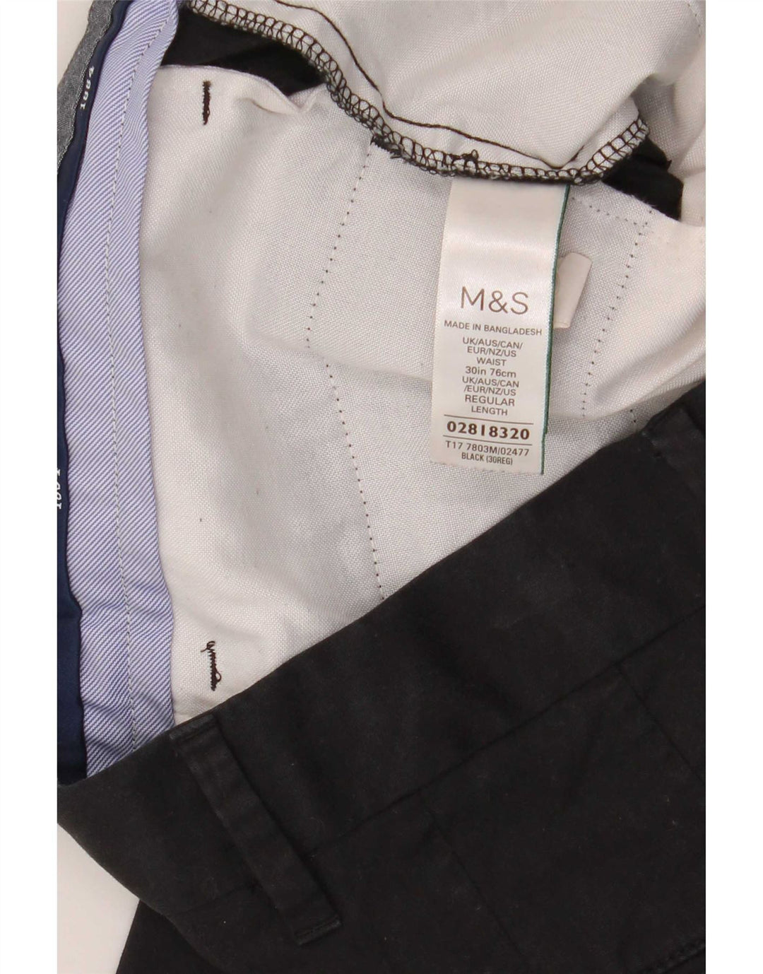 Shorts Chino Masculino Marks & Spencer W30 Médio Algodão Preto