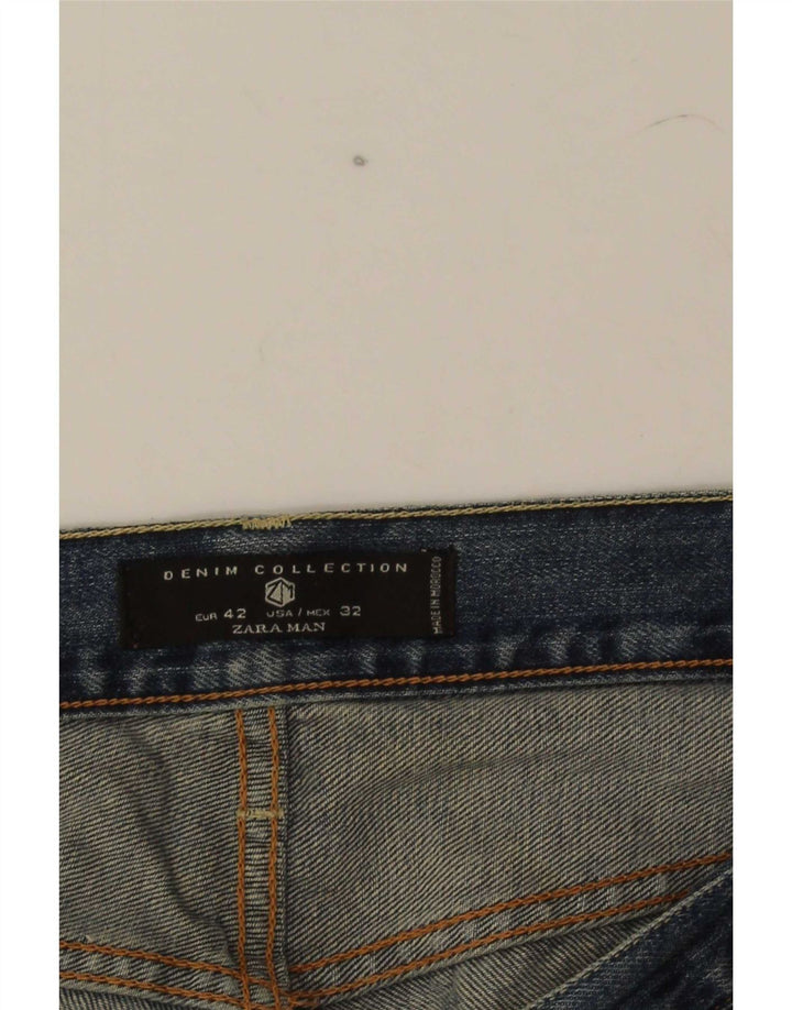 Zara Mens Jeans Slim Distressed EU 42 Grande W32 L30 Azul