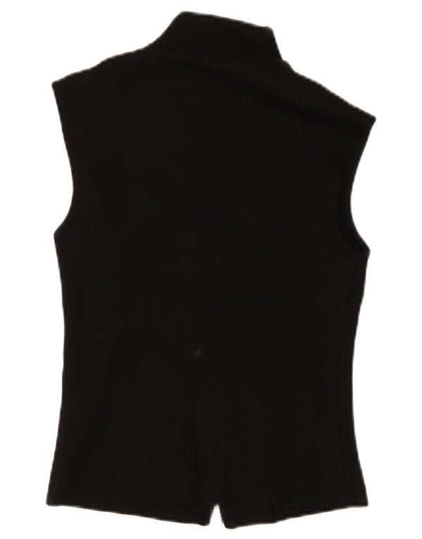 Jaqueta feminina Zara cropped sem mangas para treino UK 10 pequena viscose preta