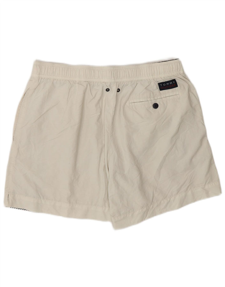 Shorts de natação masculino Tommy Hilfiger gráfico médio branco