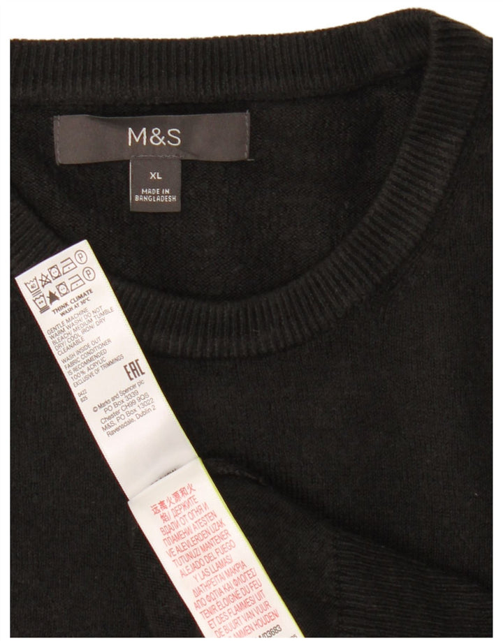 Suéter masculino Marks & Spencer com gola redonda XL preto acrílico