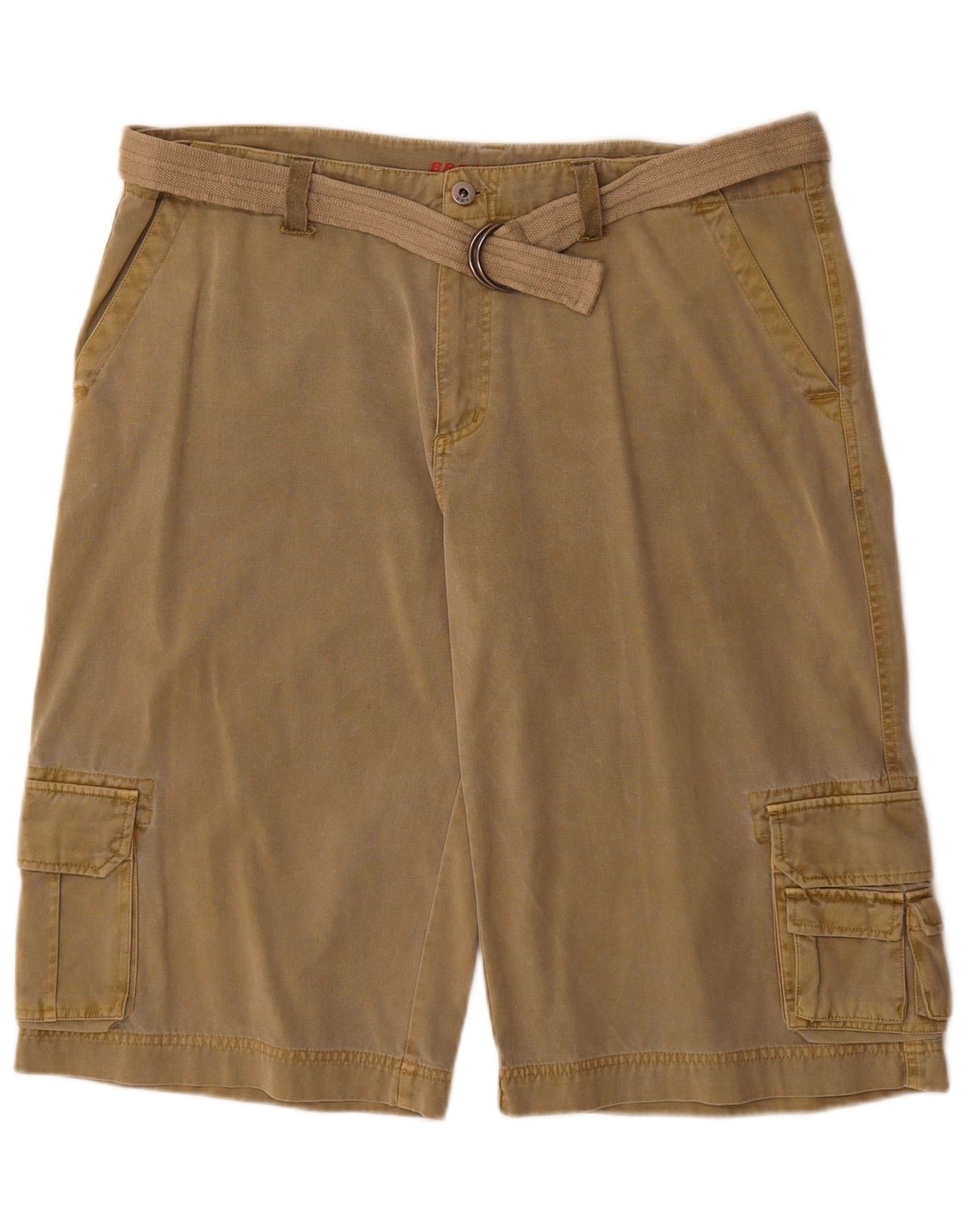 Shorts cargo masculino Broadway W36 grande algodão cáqui