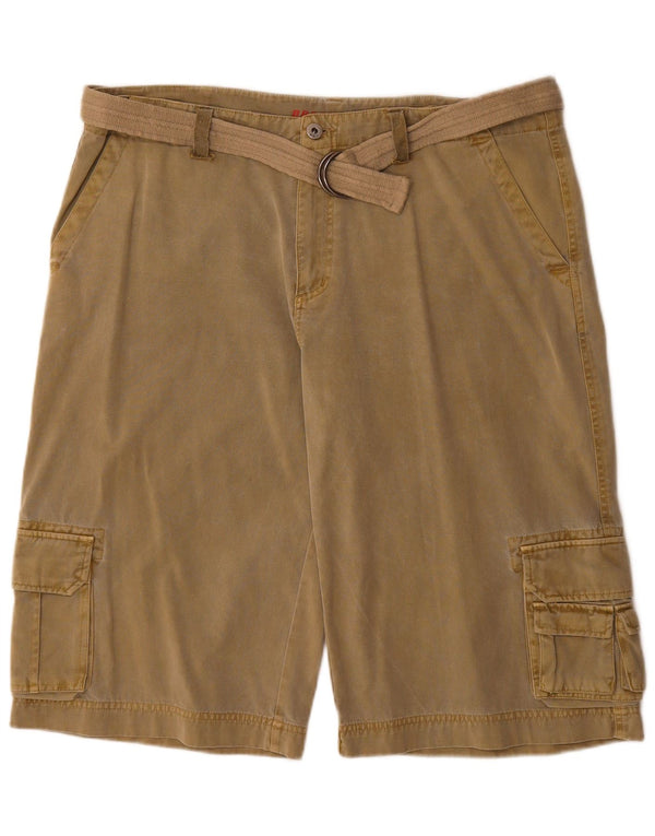 Shorts cargo masculino Broadway W36 grande algodão cáqui