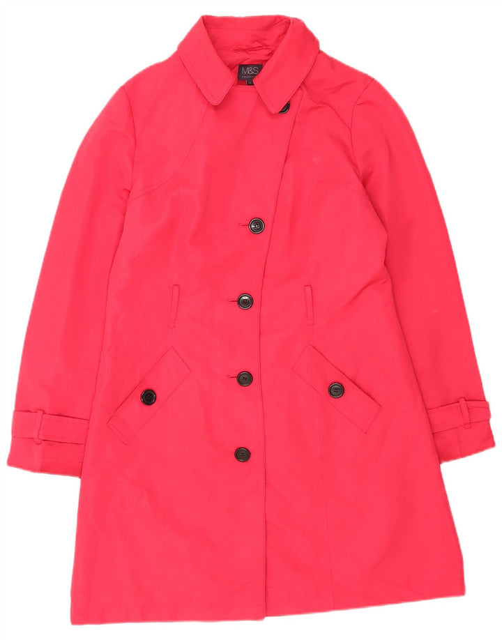 Casaco impermeável feminino Marks & Spencer Reino Unido 12 poliéster rosa médio