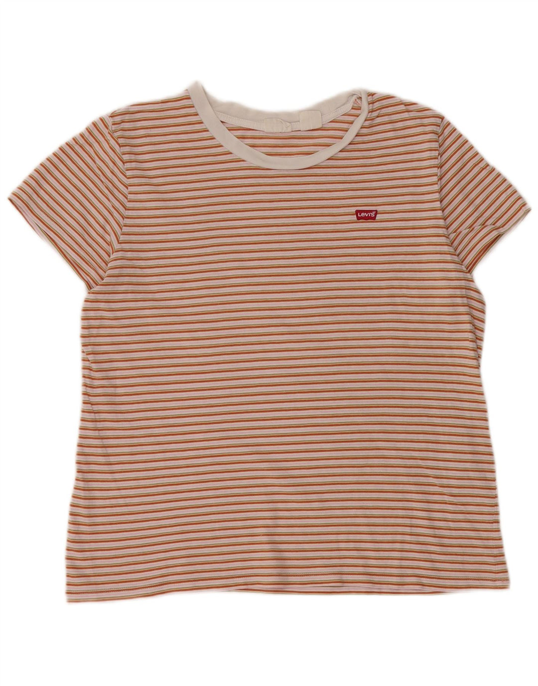 Camiseta feminina LEVI'S UK 14 média listrada multicolorida de algodão