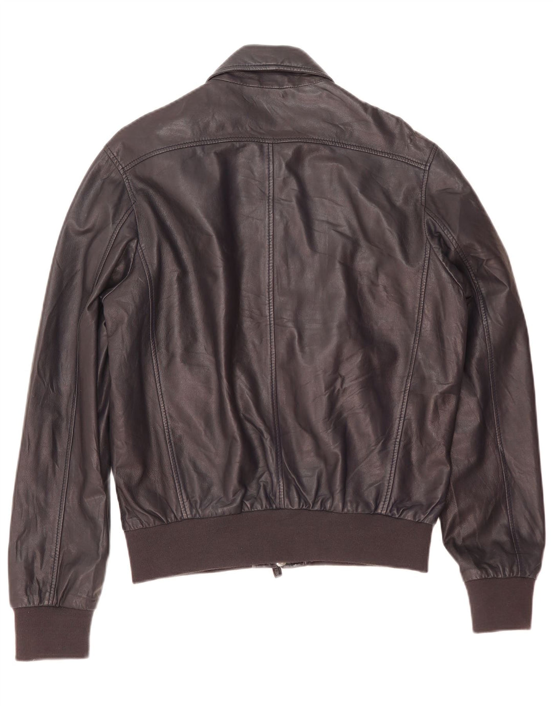 Jaqueta masculina de couro bomber Pollini IT 50 grande couro azul marinho