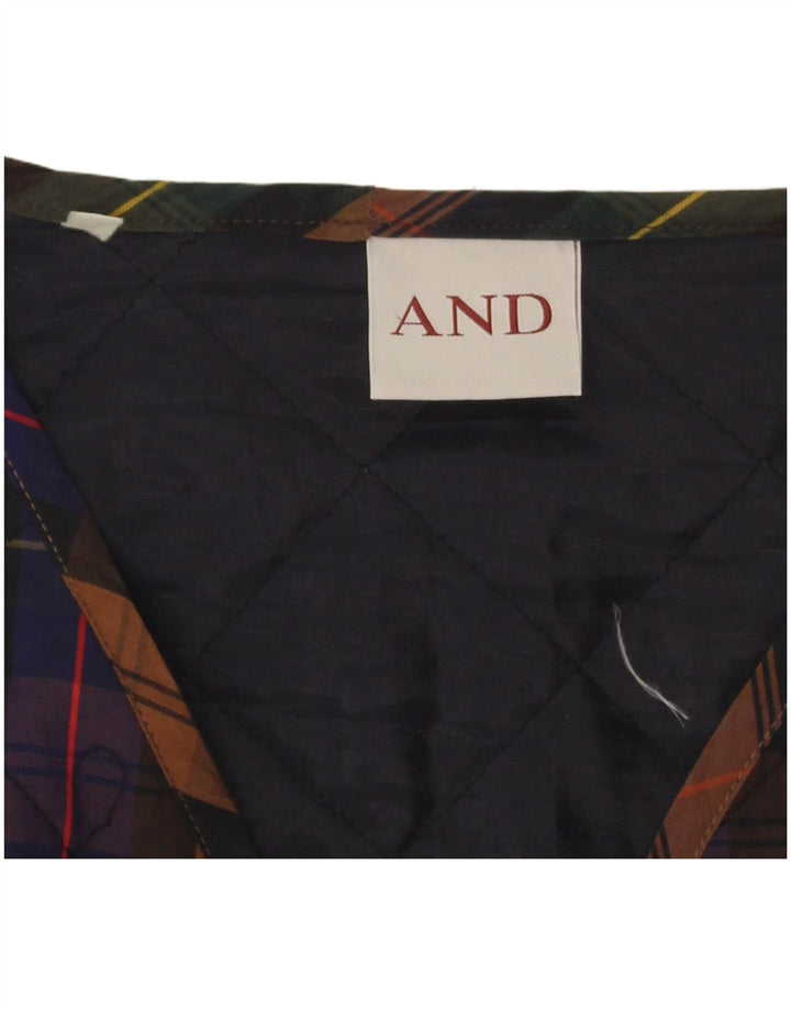 E Colete Acolchoado Feminino UK 14 Grande Xadrez Multicolorido