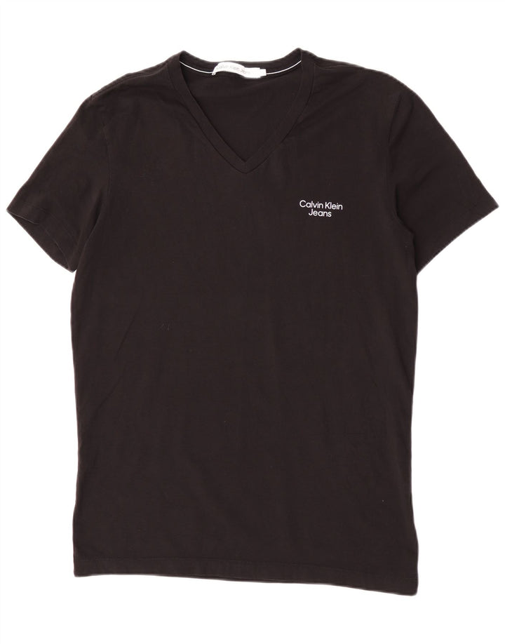 Camiseta feminina Calvin Klein Jeans grande algodão preto