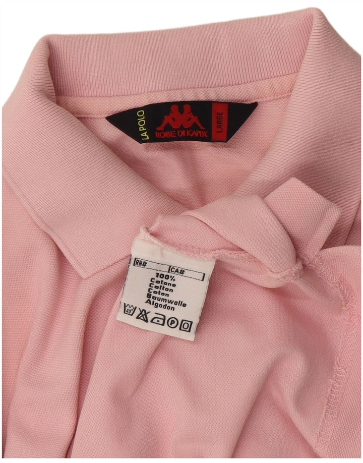 Camisa polo masculina Kappa grande algodão rosa
