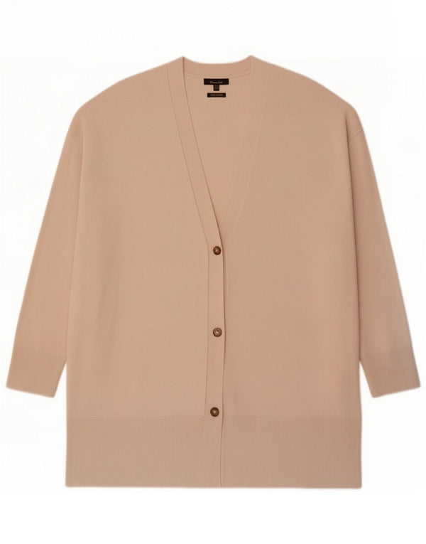 Massimo Dutti Womens Longline Oversized Cardigan Sweater UK 14 Bege Médio
