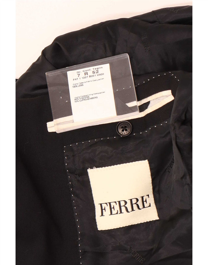 Jaqueta Blazer Masculina Ferre com 3 Botões IT 52 XL Lã Preta