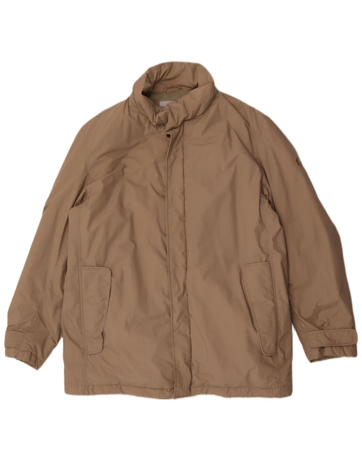 Jaqueta acolchoada masculina Sergio Tacchini UK 42 XL poliéster bege