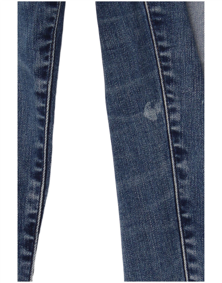 G-Star feminino jeans slim desgastado W24 L30 algodão azul