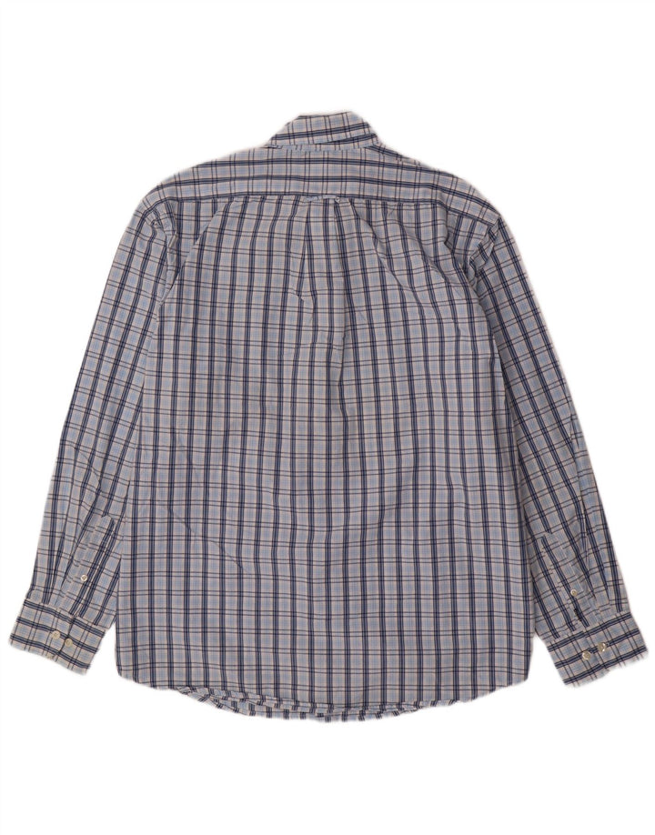 Camisa masculina IZOD grande algodão xadrez azul