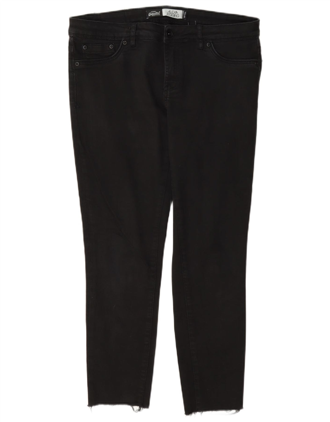 Superdry Feminino Alexia Jegging Jeans W31 L26 Algodão Preto
