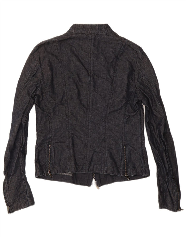 Jaqueta jeans feminina Meltin' Pot Reino Unido 12 algodão azul marinho médio