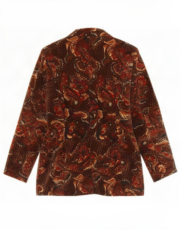 Jaqueta blazer feminina vintage de veludo com 3 botões IT 50 XL marrom Paisley