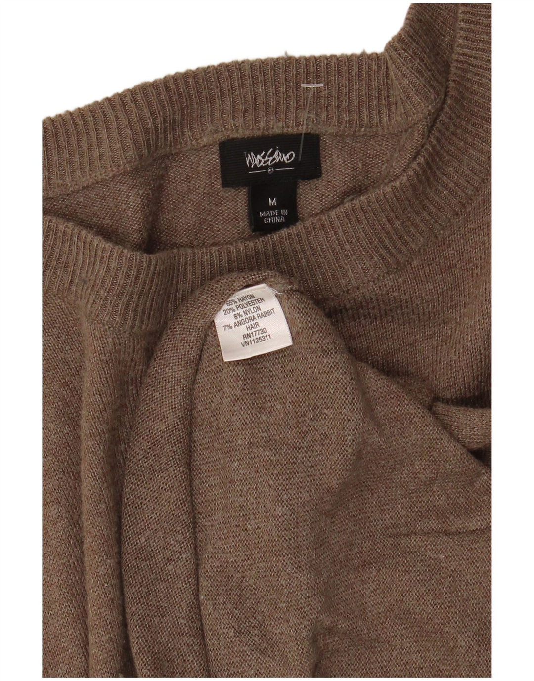 Suéter feminino Mossimo com gola canoa Reino Unido 12 rayon marrom médio