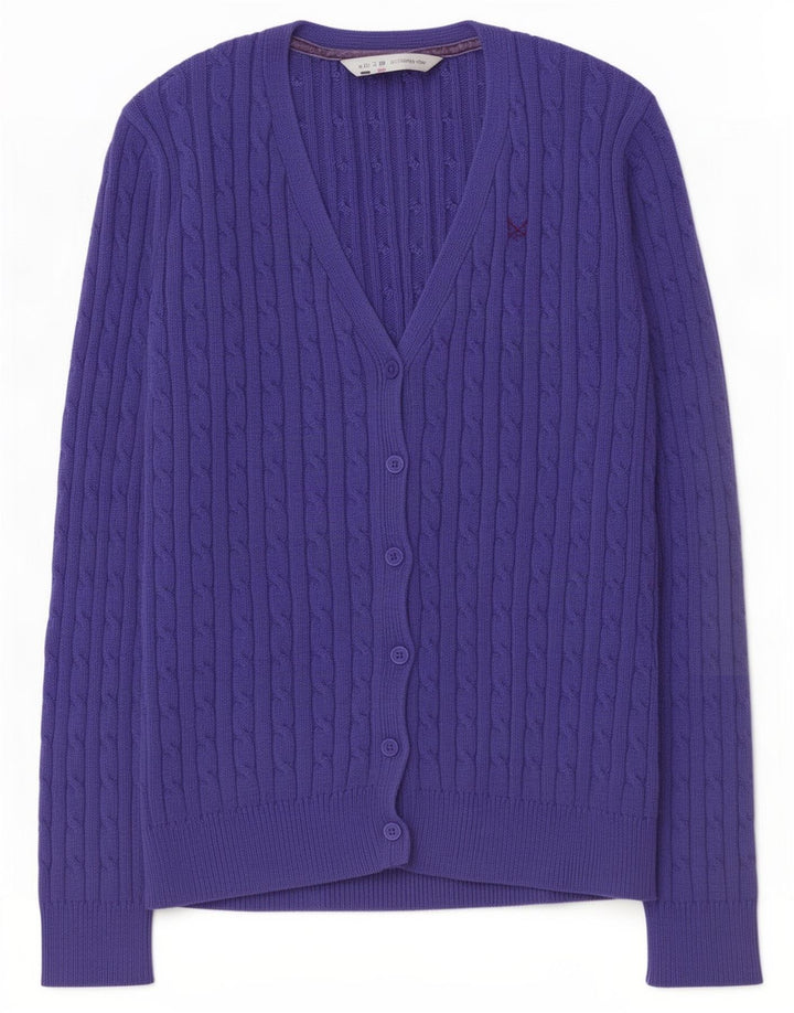 Suéter Cardigan Feminino Crew Clothing UK 12 Azul Médio