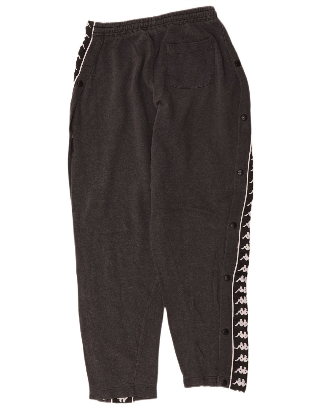 Calça de treino masculina Kappa com estampa gráfica cinza médio algodão colorblock