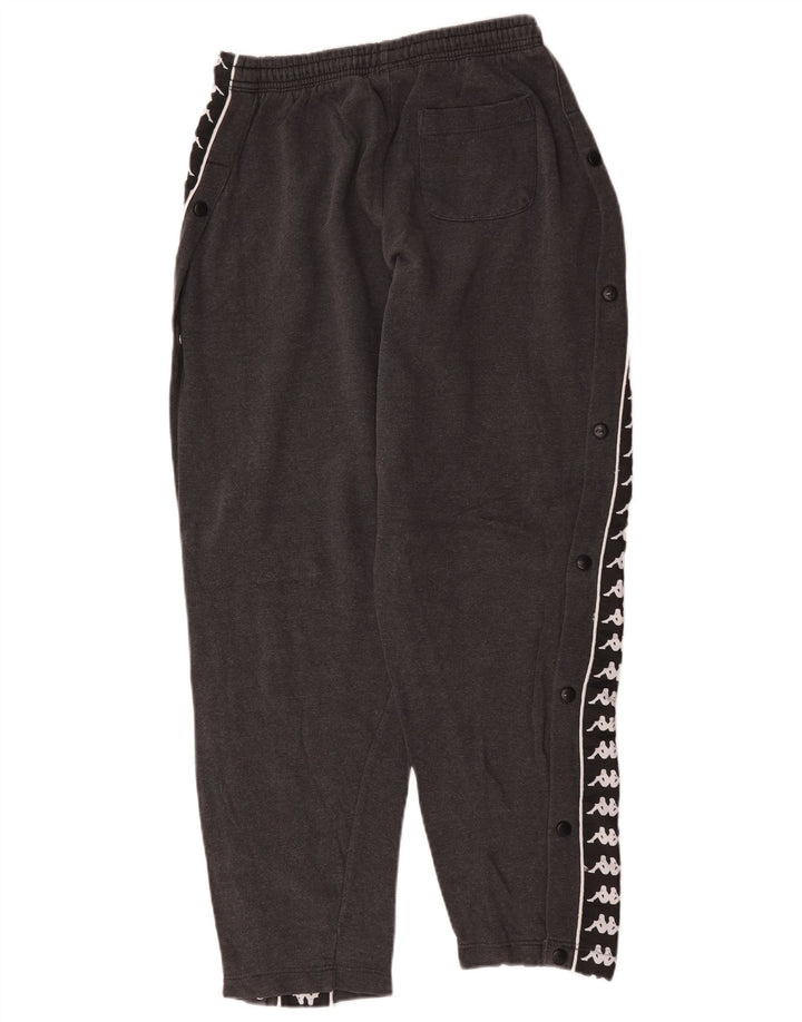 Calça de treino masculina Kappa com estampa gráfica cinza médio algodão colorblock