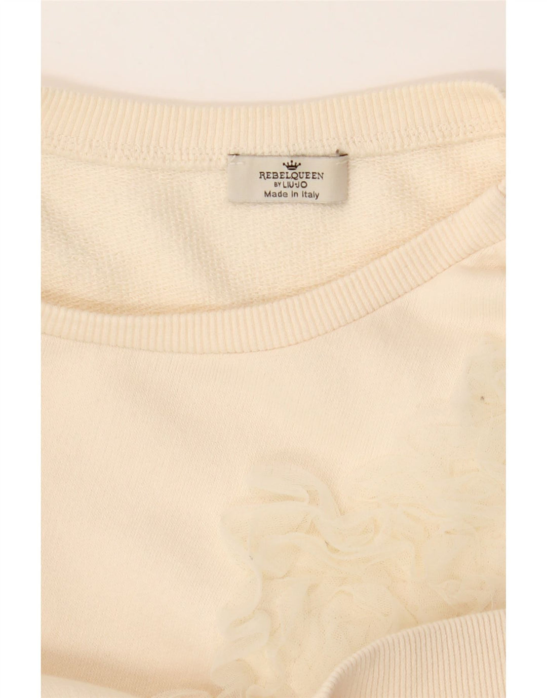 Liu Jo moletom feminino jumper UK 14 médio off white floral