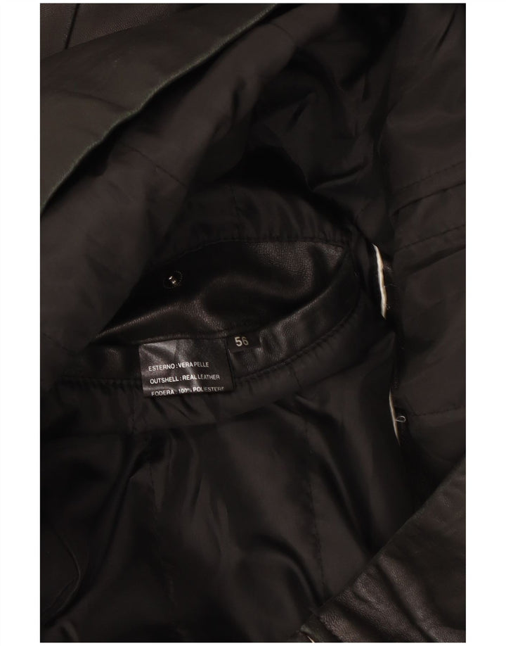 Jaqueta de couro masculina Milestone EU 56 3XL couro preto