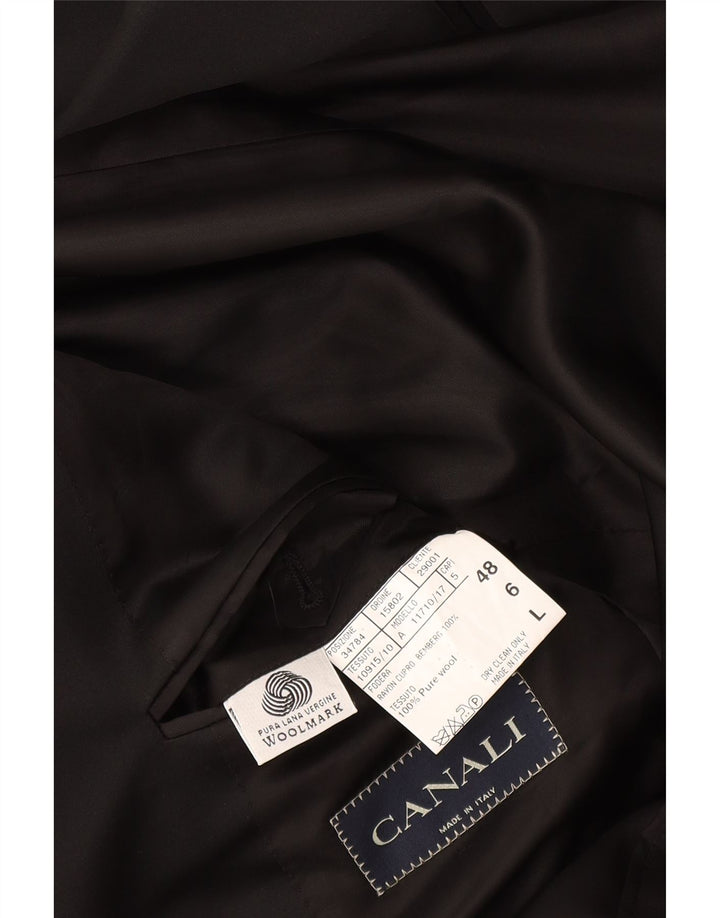 Jaqueta masculina Canali Longline 1 botão Blazer IT 48 lã virgem preta média