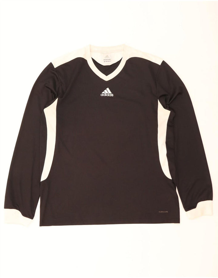 Adidas Masculino Climalite Top Manga Longa Grande Preto Colorblock Poliéster