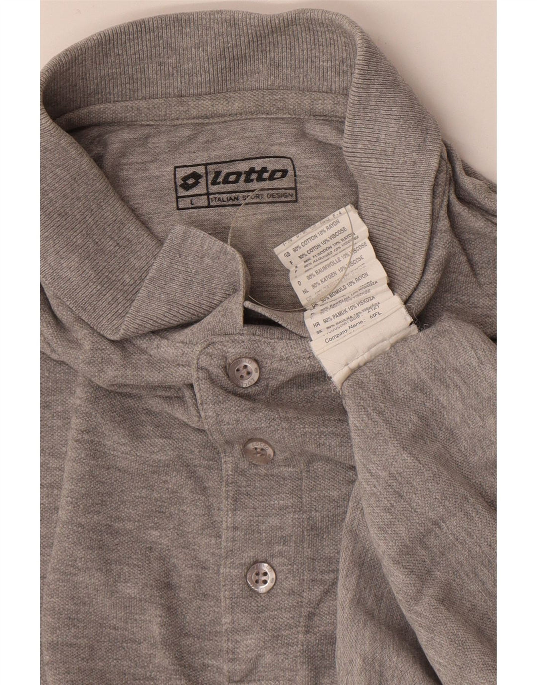 Camisa polo masculina Lotto grande algodão manchado cinza