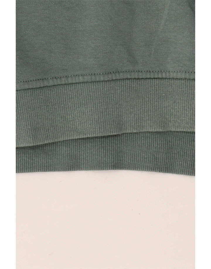 Zara Womens Crop Oversized Moletom Jumper UK 14 Médio Algodão Verde