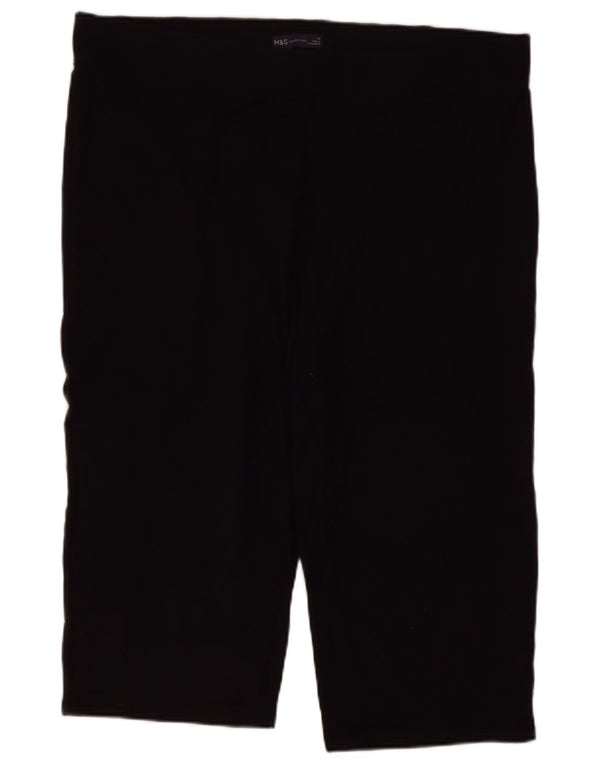 Bermuda esportiva Marks & Spencer feminina UK 22 2XL algodão preto