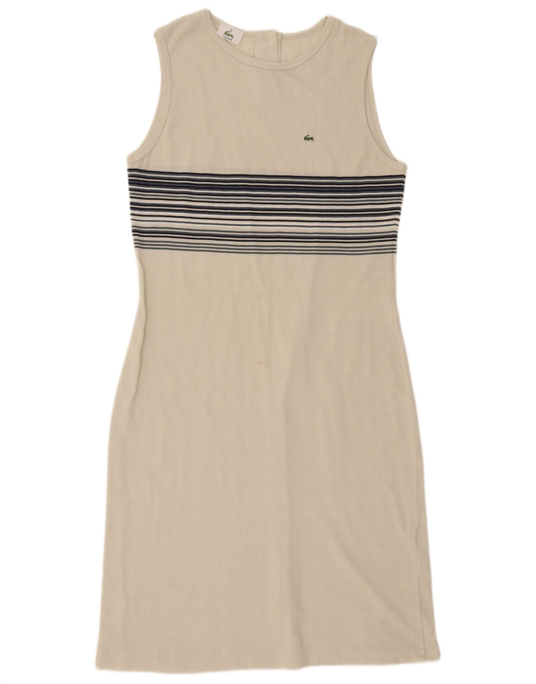 Vestido bodycon feminino Lacoste tamanho 44 grande listrado branco