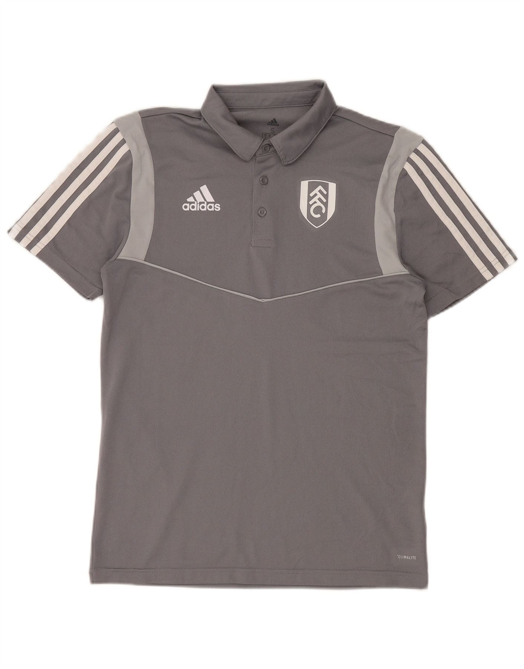 Camisa polo masculina Adidas Climalite pequena cinza colorblock poliéster