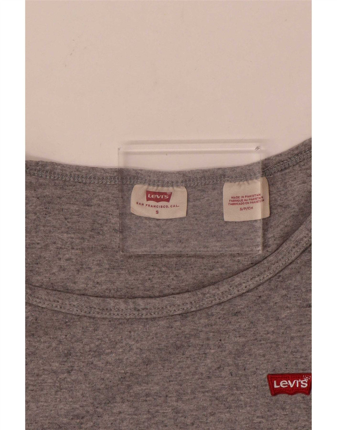 Camiseta feminina Levi's UK 8 pequena cinza manchada