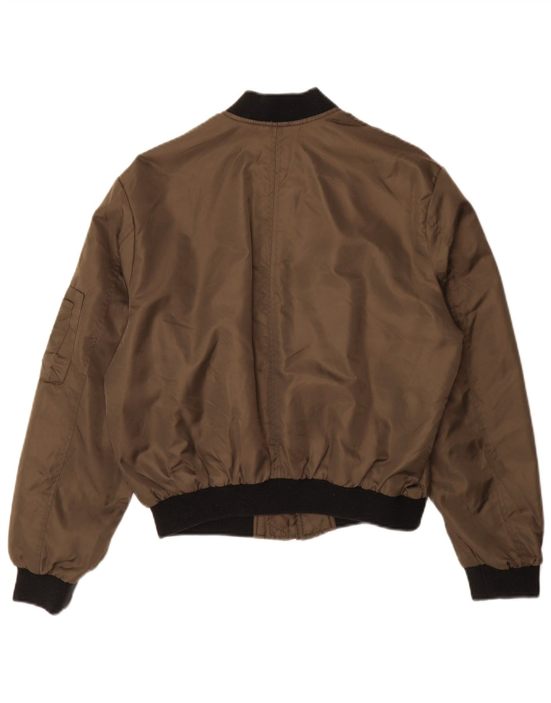 Zara Womens Oversized Bomber Jacket UK 10 Small Khaki Colourblock Poliamida