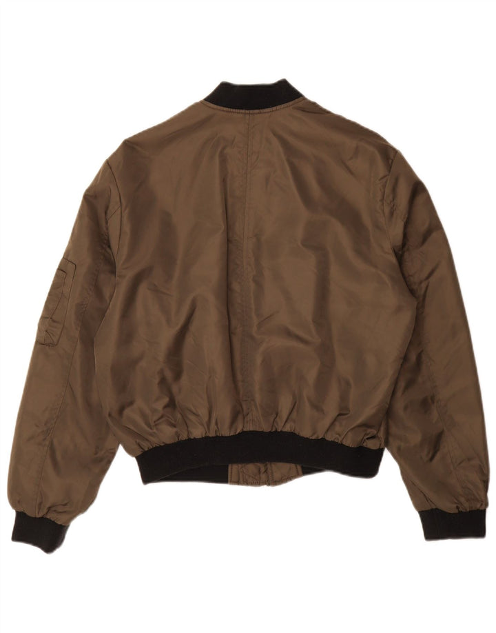 Zara Womens Oversized Bomber Jacket UK 10 Small Khaki Colourblock Poliamida