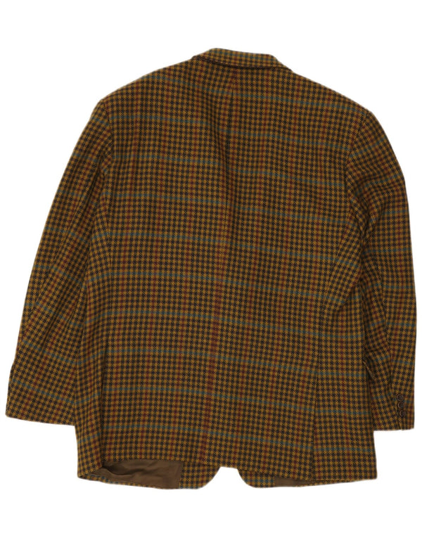 Jaqueta blazer masculina de 2 botões HUGO BOSS UE 56 3XL amarelo Houndstooth