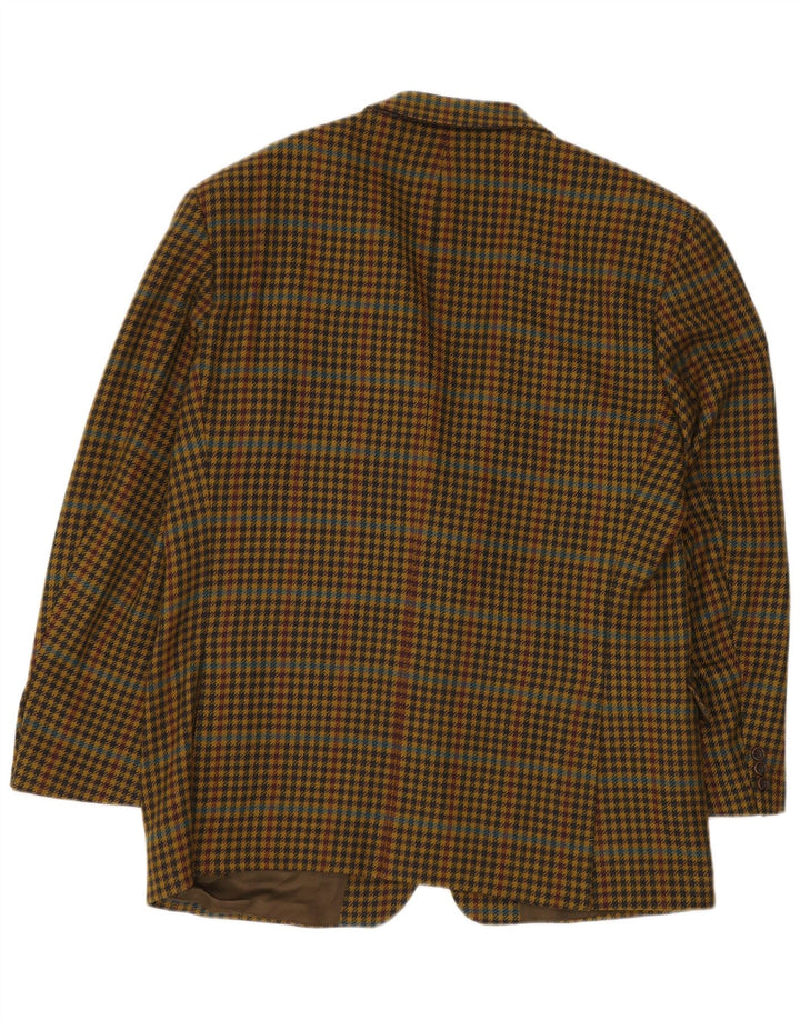 Jaqueta blazer masculina de 2 botões HUGO BOSS UE 56 3XL amarelo Houndstooth