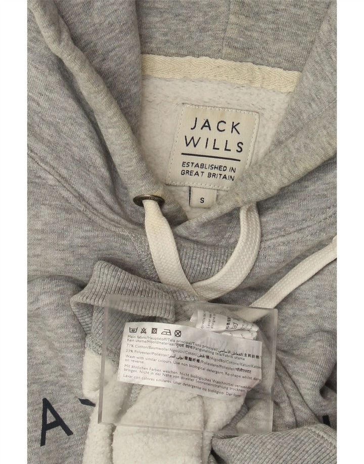 Jack Wills moletom com capuz masculino gráfico pequeno algodão cinza