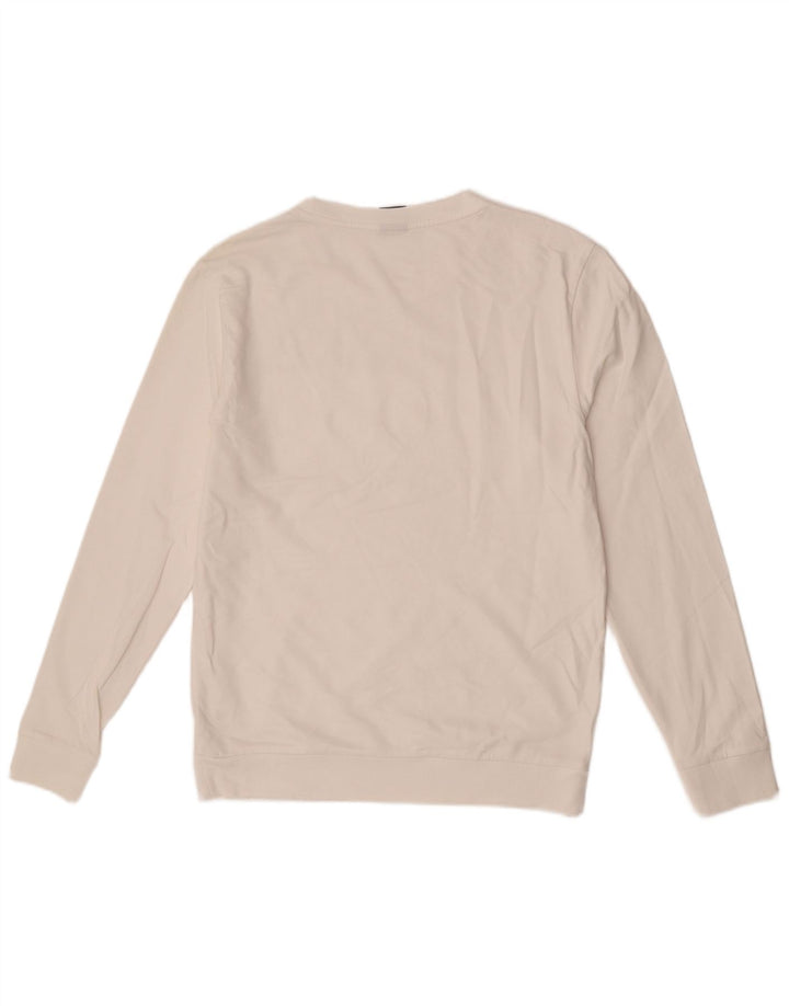 Hugo Boss moletom gráfico masculino jumper médio algodão branco