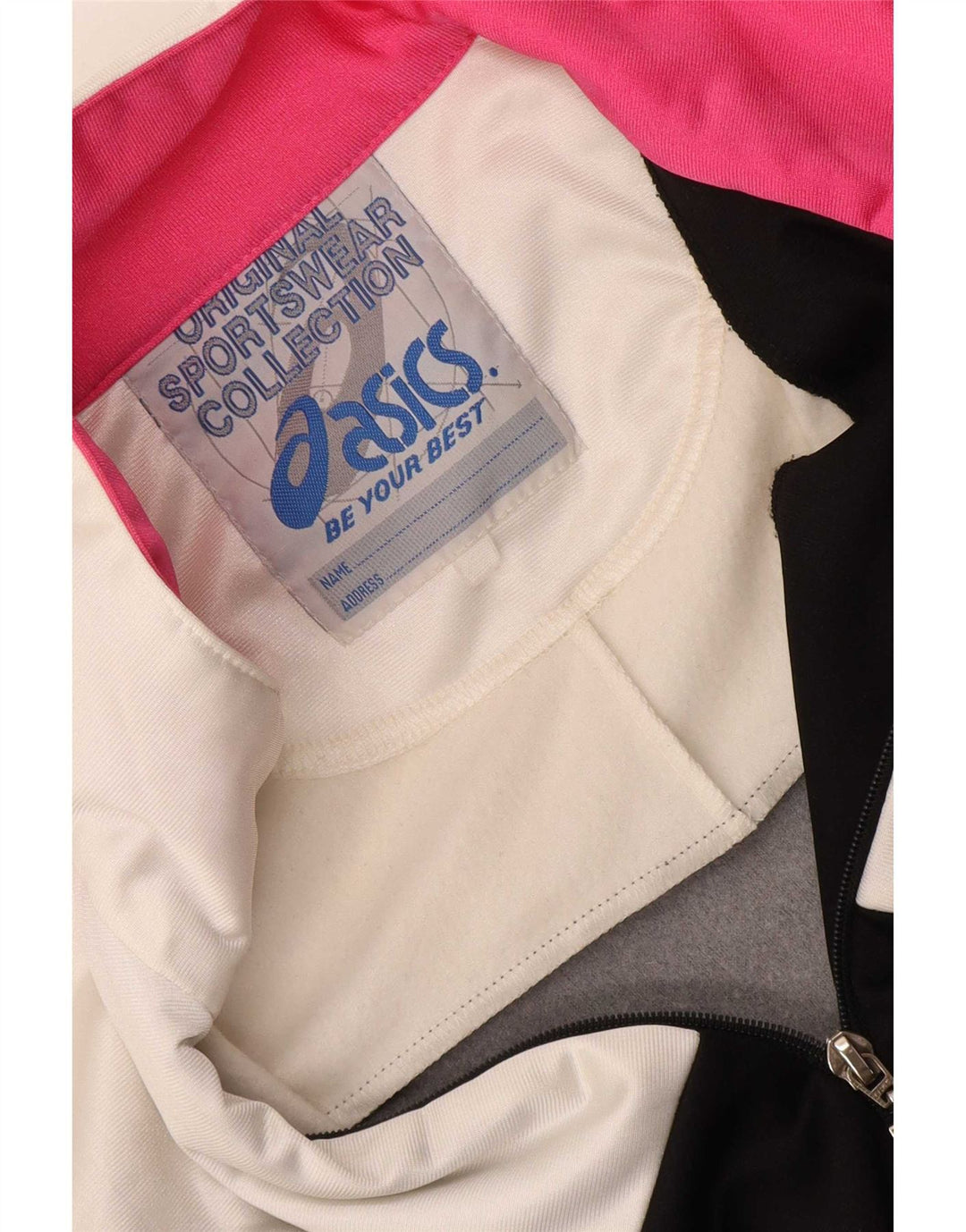 Jaqueta Asics Feminina Graphic Tracksuit UK 18 XL Preto Colorblock