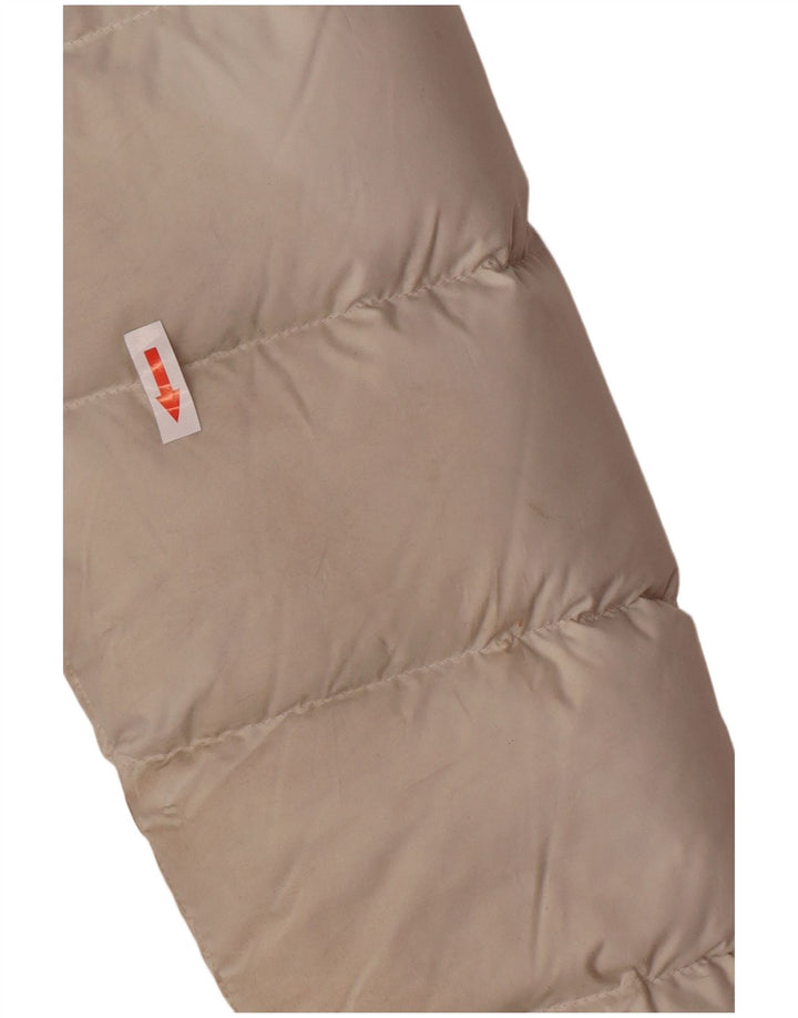 Casaco acolchoado com capuz feminino Marmot UK 10 pequeno poliéster esbranquiçado