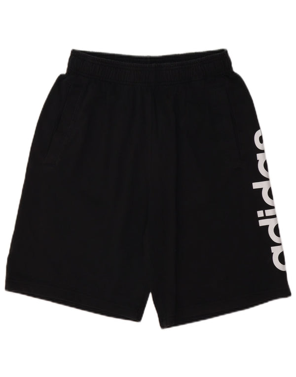 Shorts esportivos gráficos masculinos Adidas pequeno algodão preto