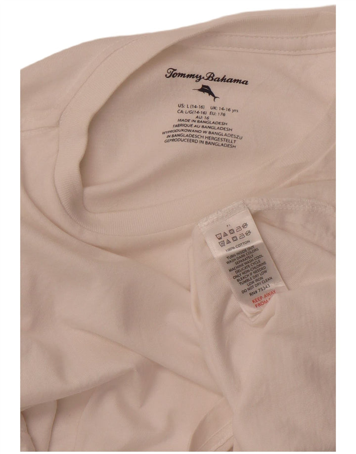 TOMMY BAHAMA Meninos Top Manga Comprida 14-15 Anos Algodão Branco