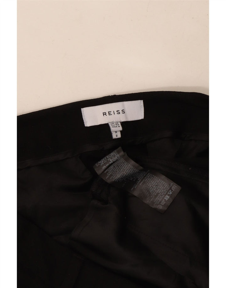 Calça Chino Feminina Slim REISS Reino Unido 12 Médio W32 L28 Poliéster Preto