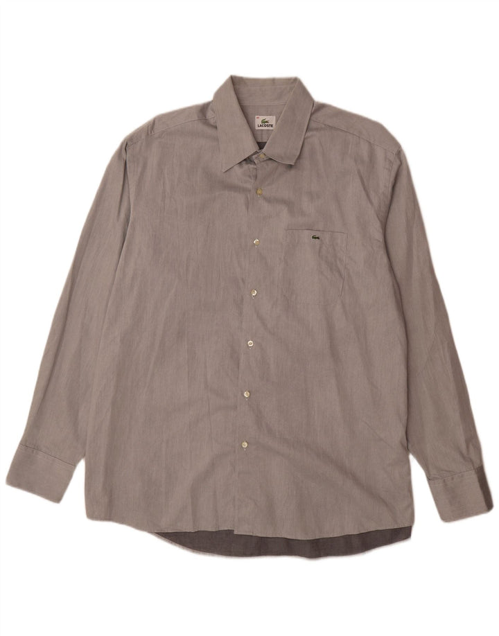 Camisa masculina Lacoste tamanho 45 XL cinza algodão